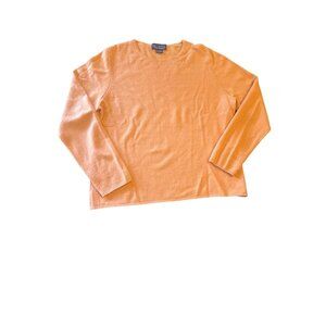 Charter Club 2-Ply Cashmere Sweater L Orange Long Sleeve Vintage 90s Minimalist